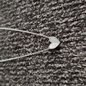 Elsie May Diamond Heart 16" Pendant Necklace (1/20 Ct. T.w.)in Sterling Silver